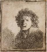 REMBRANDT Harmenszoon van Rijn Self-Portrait,Open-Mouthed,As if Shouting Germany oil painting artist